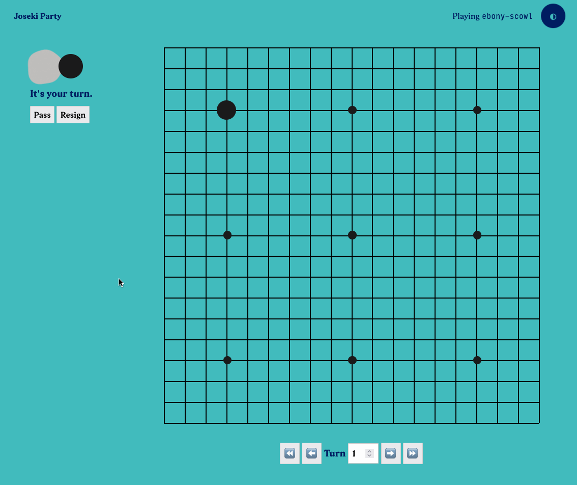 Joseki Party blob animation indicating the active player